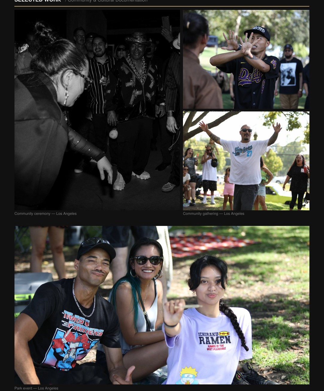 Community cultural documentation selected work