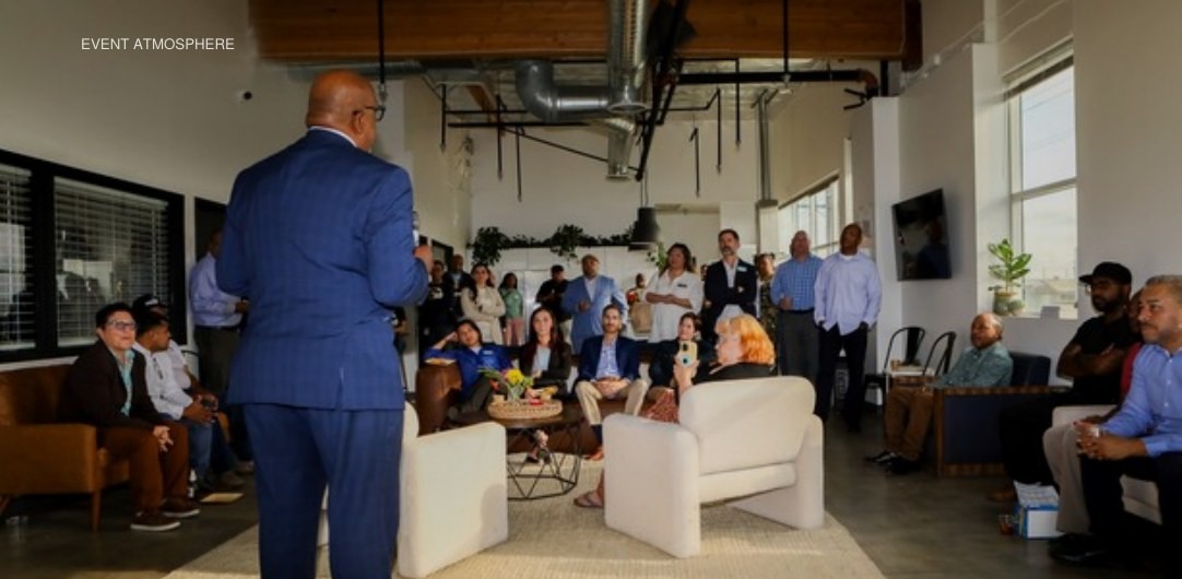 Corporate event atmosphere and guests
